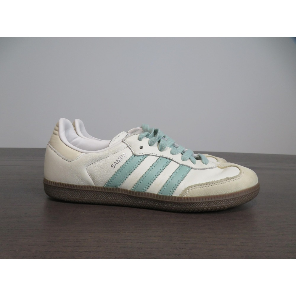 adidas Samba Women's White and Light Blue Sneakers